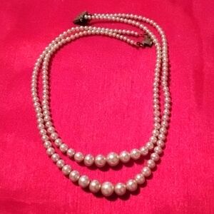 💕ANTIQUE Double Strand Pearl Necklace